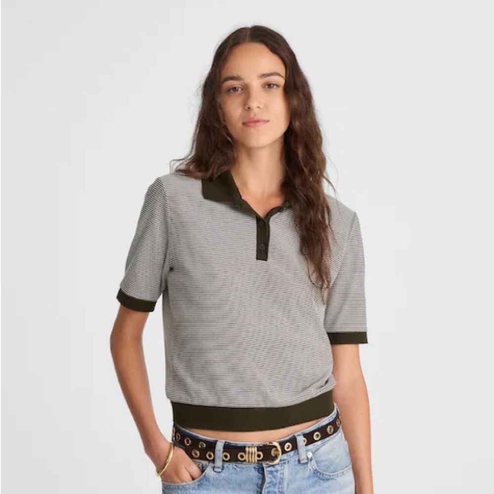 🆕 Madewell Striped Shrunken Polo Tee